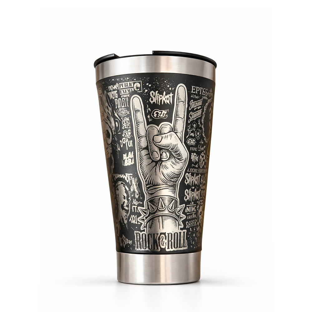 Copo Térmico 473ml Personalizado a Laser - Rock e Roll Bandas Famosas