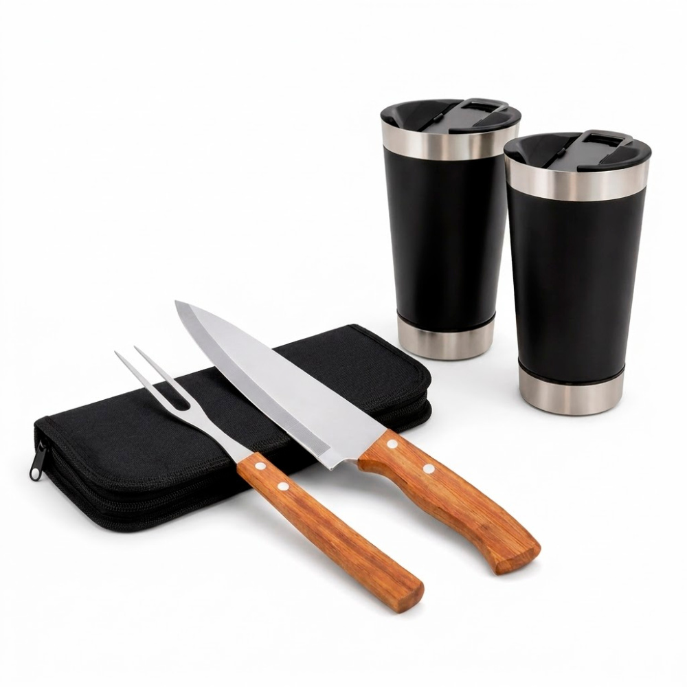 Kit Churrasco e Copo Térmico 473ml Personalizado, Lembrança Para Padrinho e Madrinha (cópia)